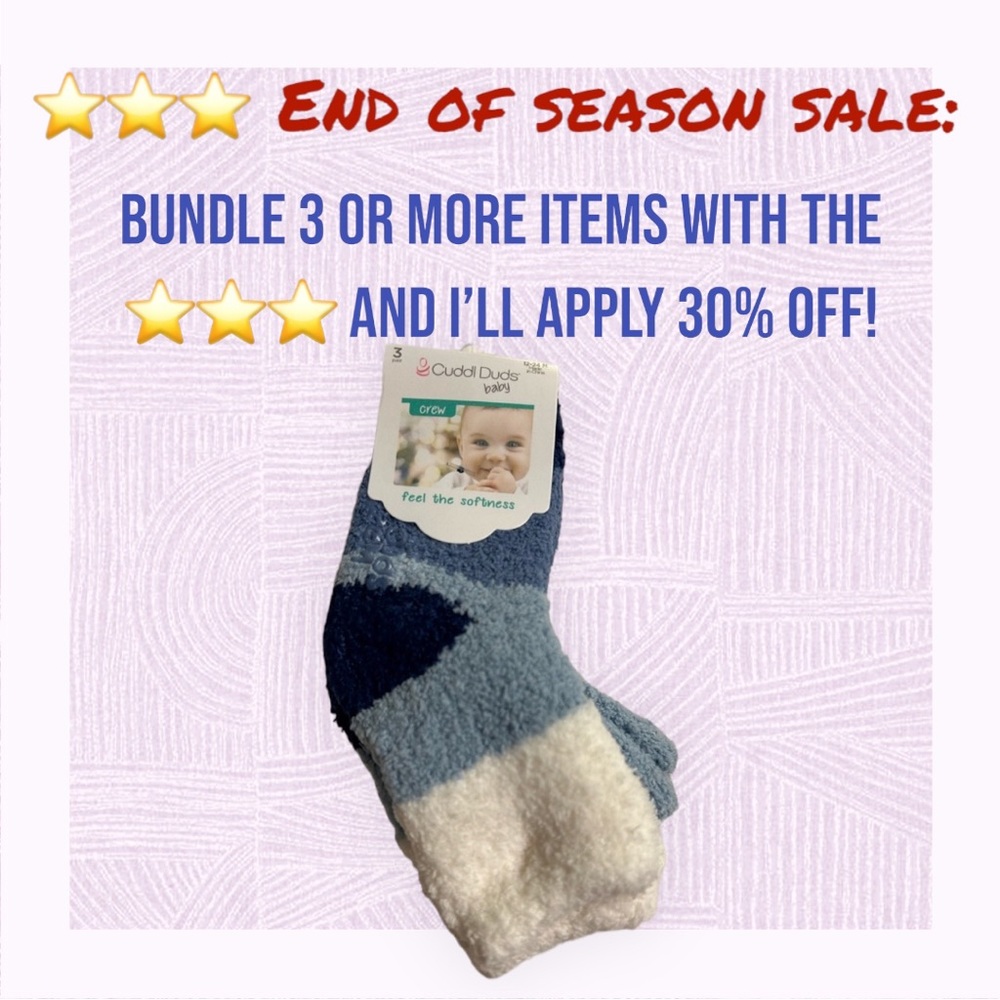Cuddl duds - 3 pairs of baby socks - 12-24 months